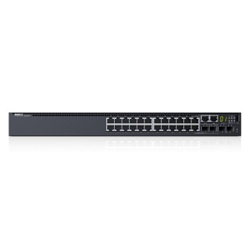 Dell Networking S3124P Switch L3 Admin 24x10/100/1000 (PoE+) + 2x10 Gigabit SFP+ + 2xcombo Gigabit SFP PowerConnect S3124P, Mana