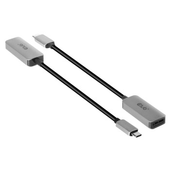 Club3D CAC-1567 cable gender changer USB Type C CAC-1567, USB Type C, DisplayPort, Male/Female, 0.22 m, Black, Silver