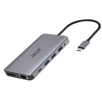 Acer 12-IN-1 TYPE-C DONGLE 2xUSB3.2 2xUSB2.0 2xHDMI DisplayPort Type C PowerDelivery SD Card reader TF Card reader 1000M Etherne