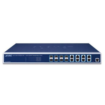 Planet Lag 3 8-port 10GBASE-X SFP+ + 8-port 10GBASE-T administreret Ethernet-switch