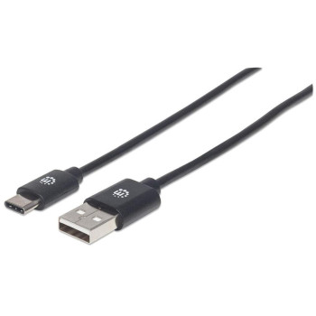 Manhattan Usb-C To Usb-A Cable, 1M, Male To Male, Black, 480 Mbps (Usb 2.0), Equivalent To Usb2Ac1M, Hi-Speed Usb, Lifetime Warr