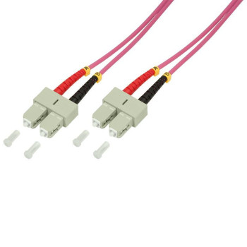 LogiLink Sc/Sc, 1 M Fibre Optic Cable Om4 Pink