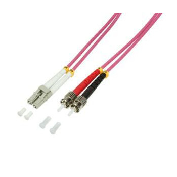 LogiLink 0.5M Lc-St Fibre Optic Cable Om4 Pink