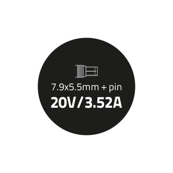 Zasilacz Qoltec 50013.65W do notebooka IBM (20 V, 3,52 A, 65W, 7.9 mm x 5.5 mm)