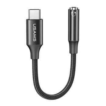 Kabel adapter Usams AU16 USB-C/Jack 3,5mm czarny