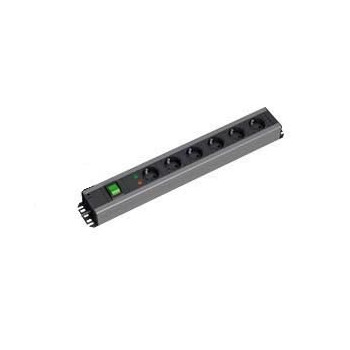 Bachmann Craftsman power strip 7xCEE7/3 1xswitch power 2m CEE7/7 300.007, 2 m, 7 AC outlet(s), Indoor, Type F, Black, Grey, 74 m