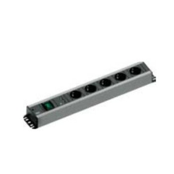 Bachmann Craftsman power strip 5xCEE7/3 1xUSB 1xswitch 2,0m CEE7/7 300.030, 2 m, 5 AC outlet(s), Stainless steel, 74 mm, 445 mm,
