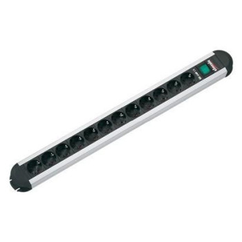 Bachmann PRIMO 12xCEE7/3 1xswitch power 2m, CEE7/7 PRIMO, 1.75 m, 12 AC outlet(s), Black, Grey, 3680 W, 16 A, 71 mm