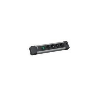 Bachmann CONNECTUS 4xCEE7/3 1xswitch power, 2m, CEE7/7 CONNECTUS, 2 m, 4 AC outlet(s), Black, Grey, 3680 W, 16 A, 72 mm