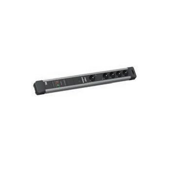 Bachmann CONNECTUS 4+1xCEE7/3 M&S power, 2,0m, CEE7/7 CONNECTUS, 2 m, 5 AC outlet(s), Black, Grey, 3680 W, 16 A, Over voltage