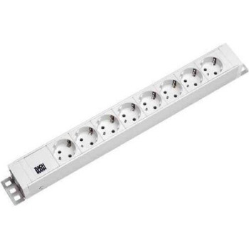 Bachmann 19" 1,5U 8xCEE7/3, white power, 2,0m, CEE7/7 333.001, 8 AC outlet(s), White