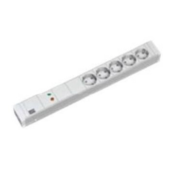 Bachmann 19" 1,5U 5xCEE7/3 1xOVP power, 2,0m, CEE7/7 333.002, 0.44 m, 5 AC outlet(s), Type F, Plastic, White, Plastic