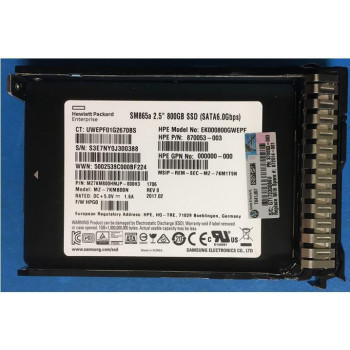 Hewlett Packard Enterprise 800GB SATA 6G SFF WI-3 DS SC **Refurbished**