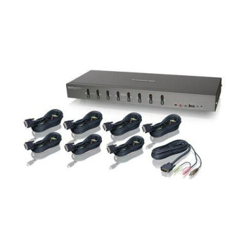 IOGEAR 8-port USB DVI KVMP switch with cables Control of up to 8 DVI computers