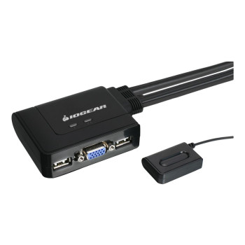 IOGEAR 2-Port USB KVM Switch VGA 2-Port USB KVM Switch, USB, USB, VGA, 2048 x 1536 pixels, Black, 0.9 m