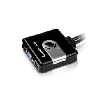IOGEAR 2-Port Compact USB VGA KVM W/Built-in Bonded Cable design