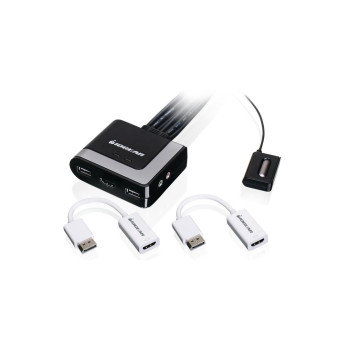 IOGEAR GCS62HU and GDPHDW6 bundle KVM KIT 1xGCS62HU,2xDisplayPort to HDMI Adapters,1xInstallation Guide,1xWarranty Card