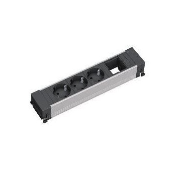Bachmann CONF 3xUTE 1xModule CONFERENCE, 3 AC outlet(s), Indoor, Type E, Aluminium, Black, 260 mm