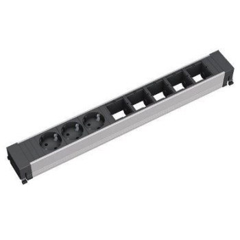 Bachmann CONF 3xUTE 5xModule CONFERENCE, 3 AC outlet(s), Indoor, Type E, Aluminium, Black, 444 mm