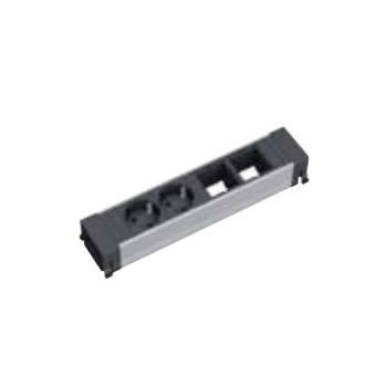 Bachmann CONF 2xP40 2xcover GST18i3 909.029, 2 AC outlet(s), Indoor, Aluminium, Black, Grey, 260 mm, 1 pc(s)
