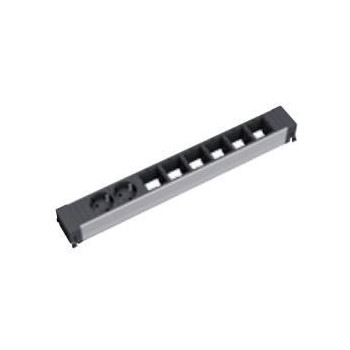 Bachmann CONF 2xCH 6xcover GST18 909.033, 2 AC outlet(s), Type J, Aluminium, Black, 444 mm, 1 pc(s)