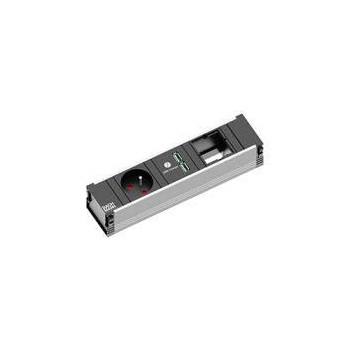 Bachmann CONI 1xUTE 1xUSB Charger 1xCM power 0,2m GST18 912.0171, 0.1 m, 1 AC outlet(s), Indoor, Type E, Type G, Aluminium