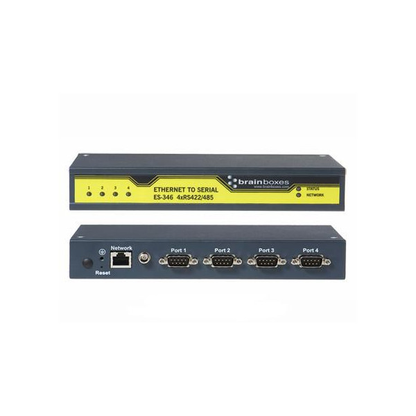 Brainboxes Ethernet 4 Port RS422/485 ES-346, 10/100Base-T(X), 5 - 30 V, ICMP, IP, TCP, UDP, DHCP, BOOTP, Telnet, HTTP, RFC2217, Brainboxes Ethernet 4 Port RS422/485 ES-346, 10/100Base-T(X), 5 - 30 V, ICMP, IP, TCP, UDP, DHCP, BOOTP, Telnet, HTTP, RFC2217,