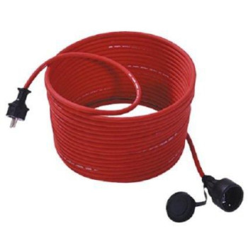 Bachmann Euro extension cord H07RN-F 3G1.50 15m rd 343.373, 15 m, 1 AC outlet(s), Outdoor, Red, Neoprene, Rubber, 250 V