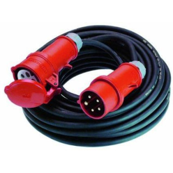 Bachmann Extension cord H07RN-F 5G1.50 10m bk CEE/16A, 6h, 400V 344.171, 10 m, 1 AC outlet(s), Outdoor, Black, Neoprene, Rubber,