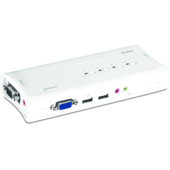 TrendNET 4-Port USB KVM Switch Kit with Audio TK-409K, 2048 x 1536 pixels, Blue