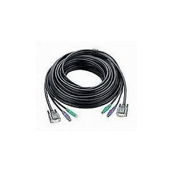 Aten PS/2 Cable 10m PS/2 KVM Cable, 10m, 10 m, Black, Male/Female, 4x 6 pin mini-DIN Male 1x 15 pin HDB Male 1x 15 pin HDB
