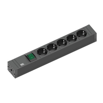 Bachmann CONNECT LINE 5xCEE7/3, with switch, power 2,0m 420.0013, 2 m, 5 AC outlet(s), Indoor, Black, 16 A, 353 mm