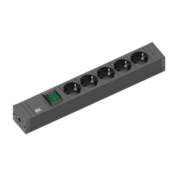 Bachmann CONNECT LINE 5xCEE7/3, with switch, power 2,0m 420.0013, 2 m, 5 AC outlet(s), Indoor, Black, 16 A, 353 mm Bachmann CONNECT LINE 5xCEE7/3, with switch, power 2,0m 420.0013, 2 m, 5 AC outlet(s), Indoor, Black, 16 A, 353 mm