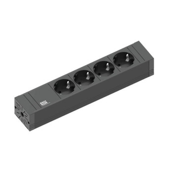 Bachmann CONNECT LINE 4xCEE7/3, without switch, power 2,0m 420.0017, 2 m, 4 AC outlet(s), Indoor, Black, 268 mm, 52 mm