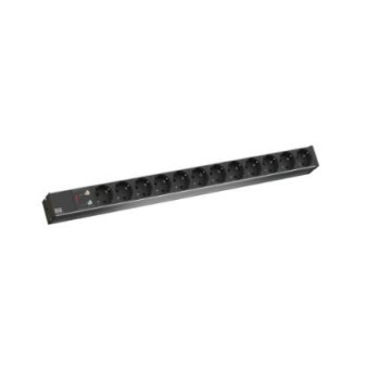 Bachmann ALU 1U 12xCEE7/3 1xOVP Line 2,0 CEE7/7 800.2334, 2 m, 12 AC outlet(s), Indoor, Type F, Grey, 230 V