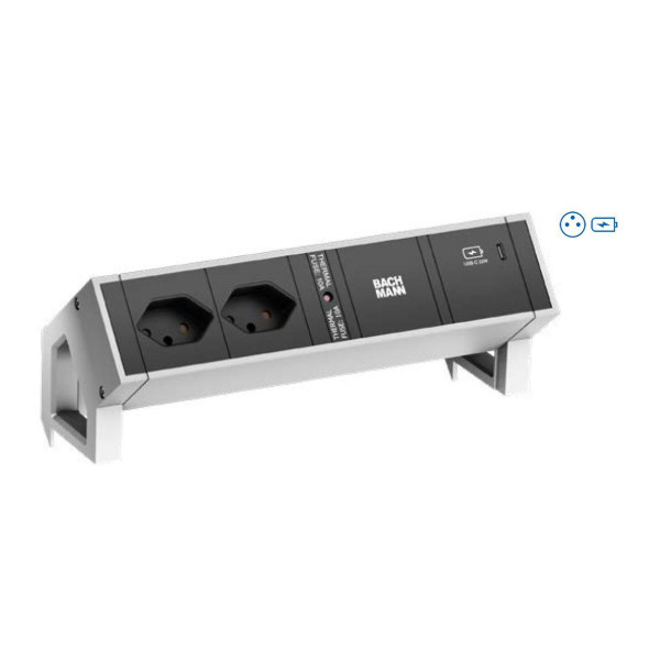 Bachmann DESK2 2xUTE 1xUSB C 60W 1xCM 0,2m GST18 INOX Desk 2, 2 AC outlet(s), Indoor, Type E, 1 pc(s) Bachmann DESK2 2xUTE 1xUSB C 60W 1xCM 0,2m GST18 INOX Desk 2, 2 AC outlet(s), Indoor, Type E, 1 pc(s)