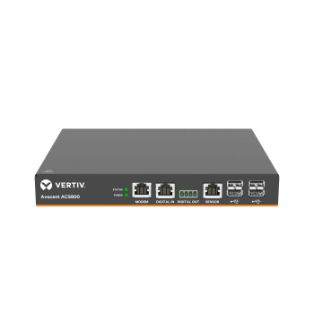 Vertiv 8-Port ACS800 Serial Console with analog modem, external AC/DC Power Brick - Jumper cord: Plug C14 to connector C13