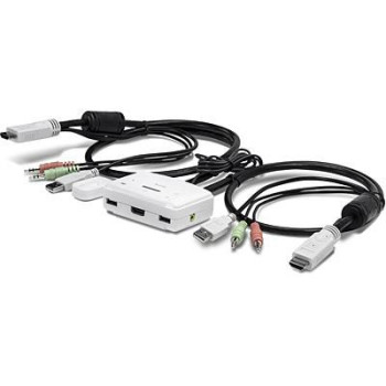 TrendNET 2-port HDMI KVM Switch Integrated Cables, 5.1 Audio