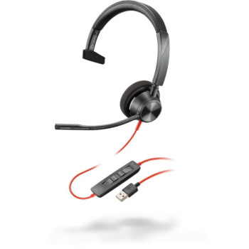 POLY Blackwire 3310 Zestaw słuchawkowy Przewodowa Opaska na głowę Biuro centrum telefoniczne USB Typu-A Czarny