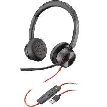 POLY Blackwire 8225 Słuchawki Przewodowa Opaska na głowę Biuro centrum telefoniczne USB Typu-A Czarny