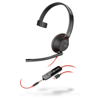 POLY Blackwire 5210 Zestaw słuchawkowy Przewodowa Opaska na głowę Biuro centrum telefoniczne USB Type-C Czarny