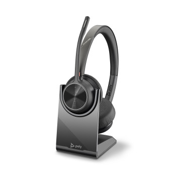 POLY Voyager 4320 UC Zestaw słuchawkowy Bezprzewodowy Opaska na głowę Biuro centrum telefoniczne USB Type-C Bluetooth Podstawka