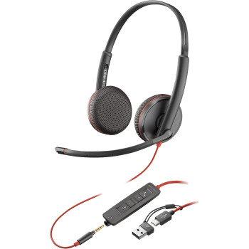 POLY 8X229AA słuchawki zestaw słuchawkowy Przewodowa Opaska na głowę Biuro centrum telefoniczne USB Type-C Czarny