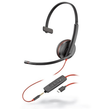 POLY Blackwire 3215 Zestaw słuchawkowy Przewodowa Opaska na głowę Połączenia muzyka USB Type-C Czarny
