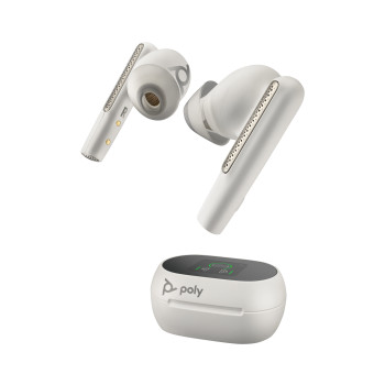 POLY Voyager Free 60+ Zestaw słuchawkowy Bezprzewodowy Douszny Biuro centrum telefoniczne Bluetooth Biały