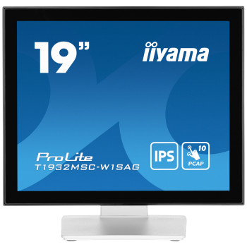 iiyama ProLite T1932MSC-W1SAG monitor komputerowy 48,3 cm (19") 1280 x 1024 px Full HD LED Ekran dotykowy Blad Biały