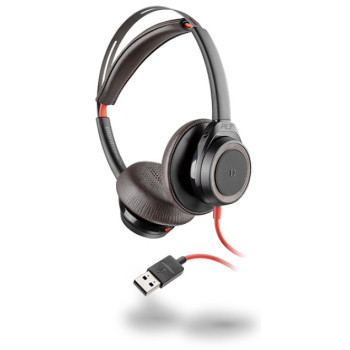 POLY Blackwire 7225 Zestaw słuchawkowy Przewodowa Opaska na głowę Połączenia muzyka USB Typu-A Czarny, Czerwony