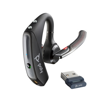 POLY Voyager 5200 Zestaw słuchawkowy Bezprzewodowy Nauszny Car Home office Bluetooth Podstawka do ładowania Czarny