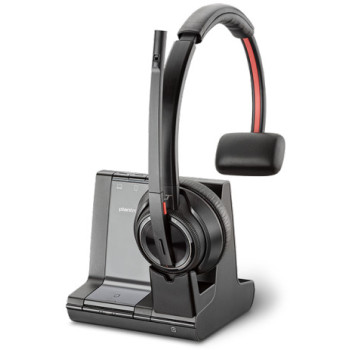 POLY W8210 A, UC Zestaw słuchawkowy Bezprzewodowy Opaska na głowę Biuro centrum telefoniczne Bluetooth Czarny, Szary