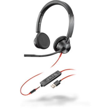 POLY 3325 Zestaw słuchawkowy Przewodowa Opaska na głowę Połączenia muzyka USB Typu-A Czarny